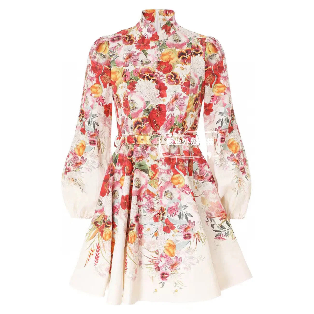 Belted Floral Dress