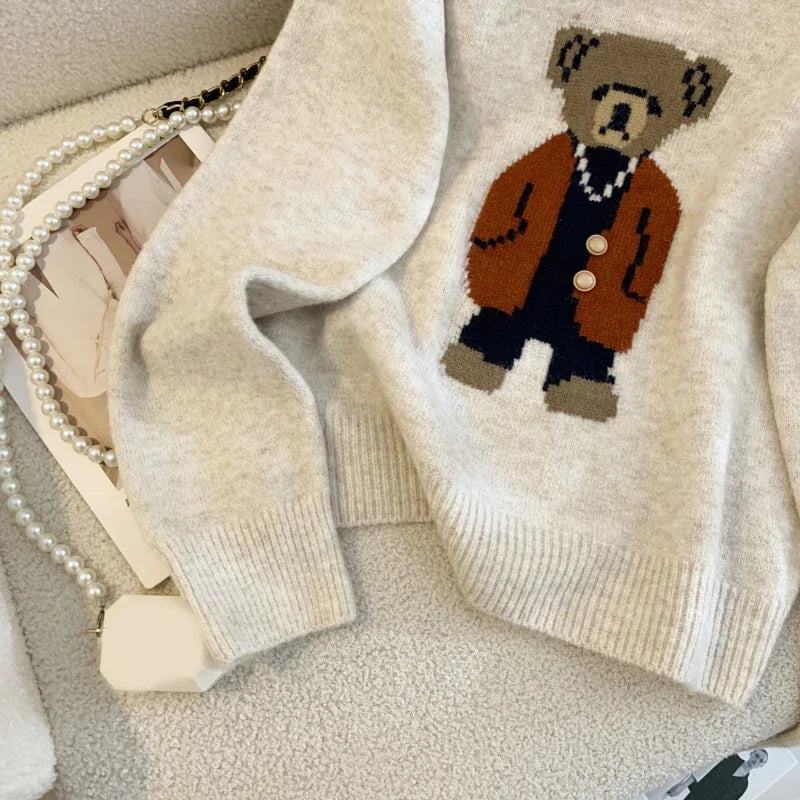 Knitted bear sweater