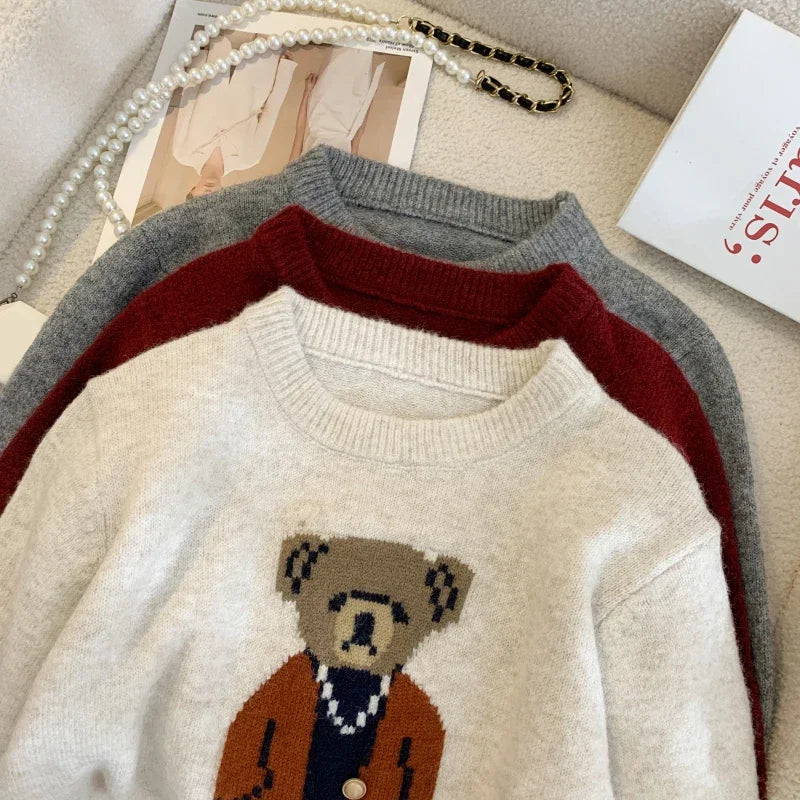 Knitted bear sweater