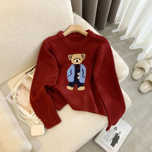 Knitted bear sweater